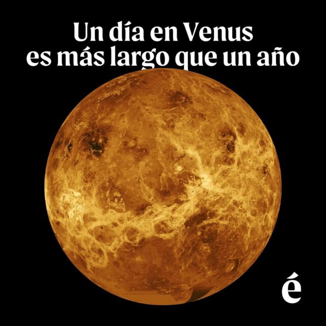 😱 ¿Sabías que un día en Venus dura más que lo que dura un año?

🌞 Se llama traslación al movimiento que realizan los planetas alrededor del Sol. En el caso de la Tierra, demora 365 días, es decir, un año.

🗓️ Venus tarda 225 días terrestres en dar una vuelta alrededor del Sol.

🌎 Se llama rotación al tiempo que demora un planeta para rotar sobre su propio eje. En el caso de la Tierra, demora 24 horas, es decir, un día.

💫 Venus tarda 243 días en rotar sobre su propio eje.
La rotación de Venus es más lenta que su traslación, por lo que en este planeta los días son más largos que los años.